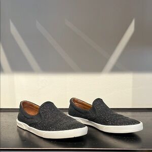 Jimmy Choo Black Glitter Women's Loafers